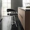 Armen Living Palmdale Swivel Modern Black Faux Leather 26" Barstool in Brushed Stainless Steel Finish 721535752201 - alternate 2
